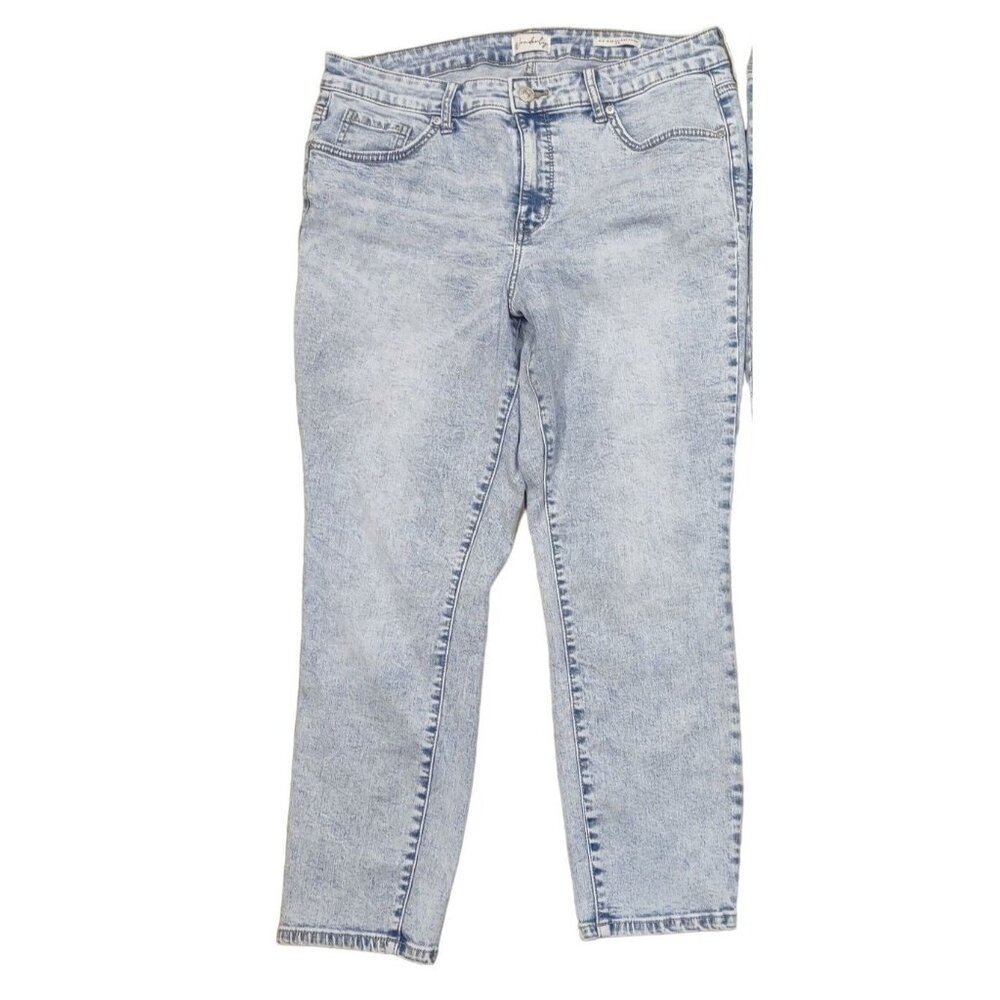 Wonderly Womens Jeans Acid Wash Mid Rise Skinny Crop Size 12R